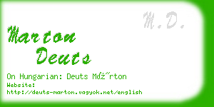 marton deuts business card